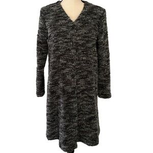 Baby&me gray button cardigan long sweater wool blend S